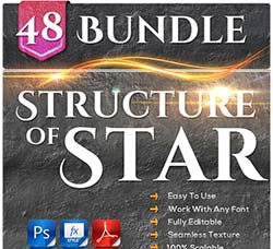 PS图层样式－48个闪耀的金属(合集版)：48 Structure of Stars Bundle